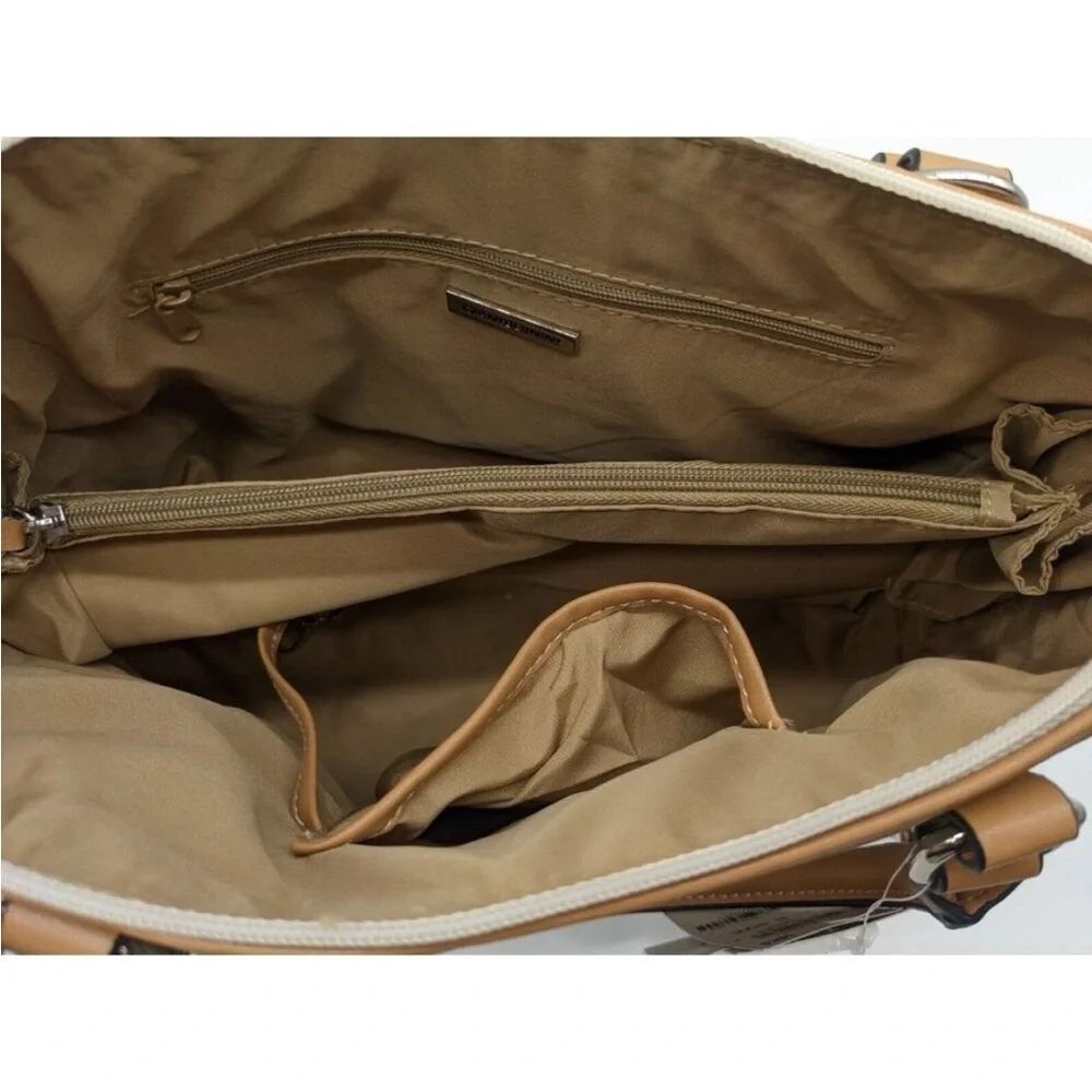 Giani Bernini Croc Embossed Medium Dome Satchel. Cream with tan accents. NWOT